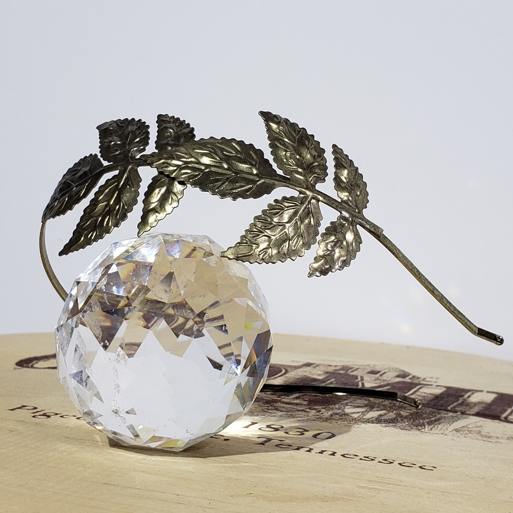 Gold tone metal leaf headband